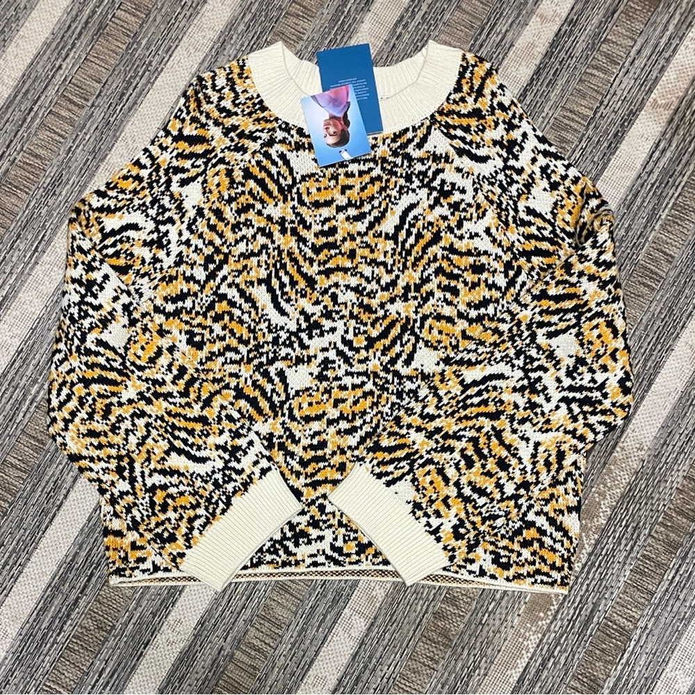 Rachel Comey Black, Yellow, and Cream Patterned Sweater